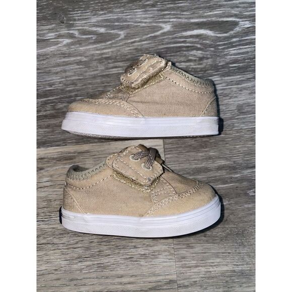 Sperry Deckfin Baby Boy Crib Junior Khaki Shoes Size 1M Canvas Infant - Picture 3 of 6